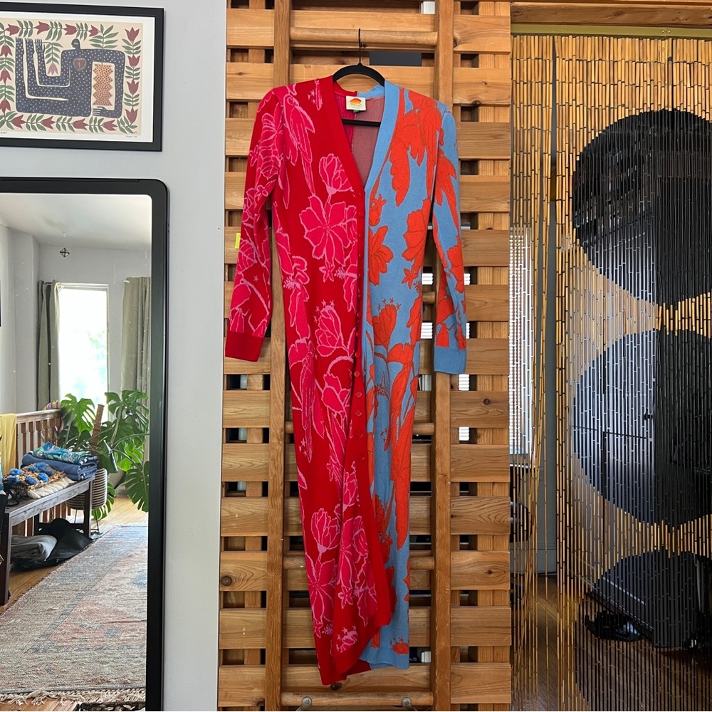 Farm Rio Color blocked cardigan NWOT